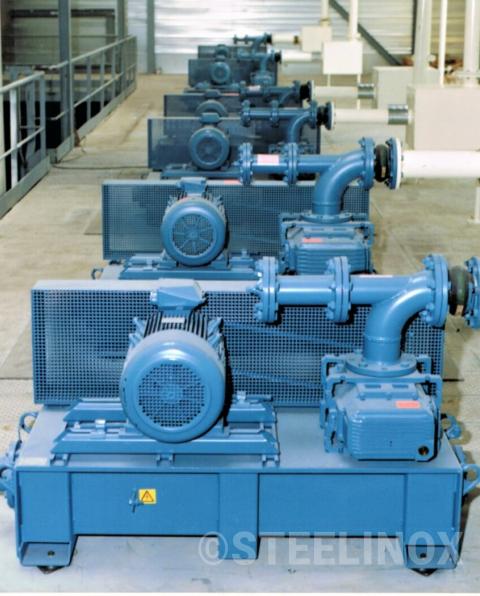 Groupe Roots pour transfert pneumatique de craie en pression