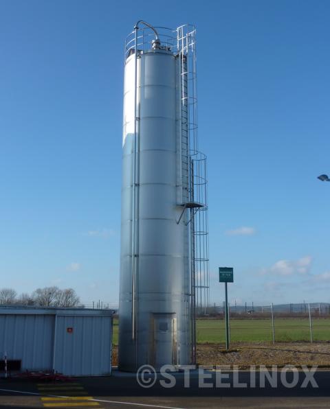 Silo 80 m3 stockage granulés plastiques Bourgogne